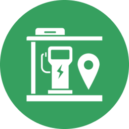 Green circle with charging symbol